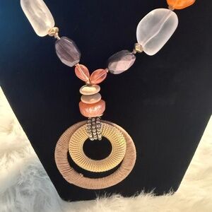 Chico's Beaded Multi Color Adjustable Necklace